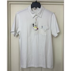 Original Penguin Classic Fit Polo Shirt Men M White Pima Cotton Pocket NWT